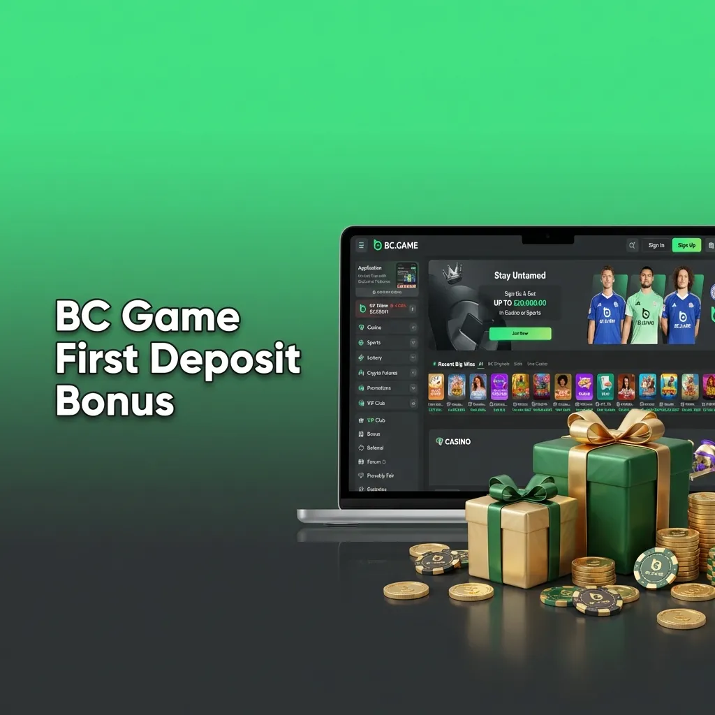 BC Game India welcome screen showing 180% and 300% first deposit bonus offer with casino and sports icons