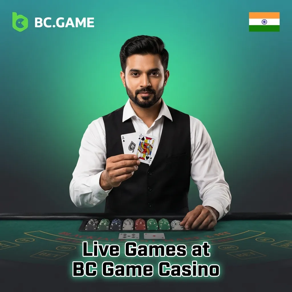 BC Game live casino lobby showing roulette, blackjack, baccarat, poker and TV game tables with live dealers